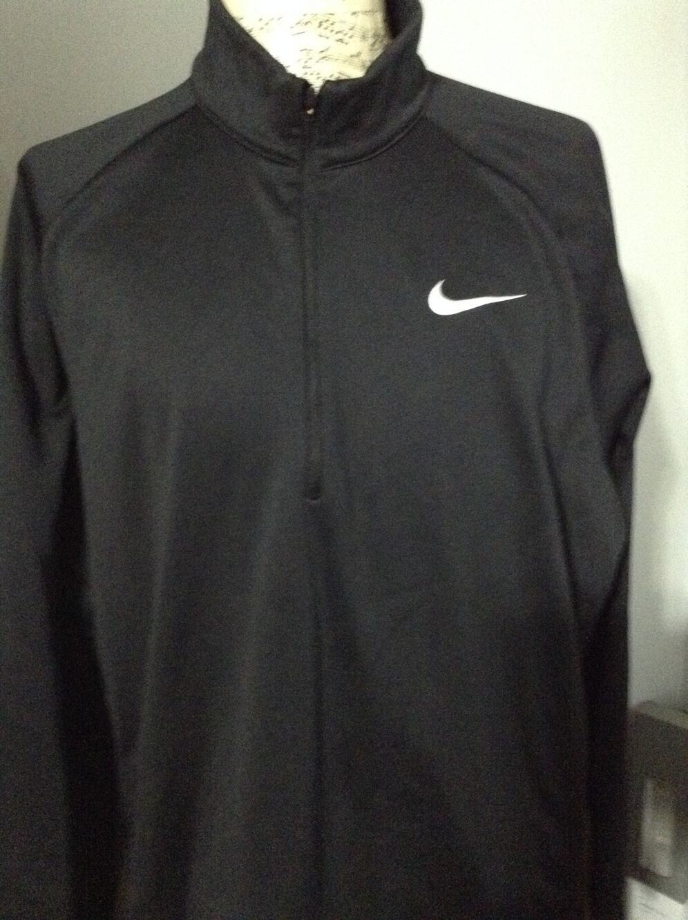 Nike Dri-FIT Quarter Zip Pullover Jacket Mens Big & Tall 3XLT Black Long Sleeve